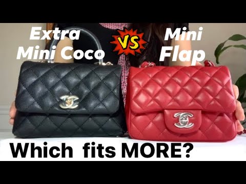What Fits | Chanel Extra Mini Coco Handle Vs. Chanel Square Mini Flap +  Comparison & Mod Shots - Youtube