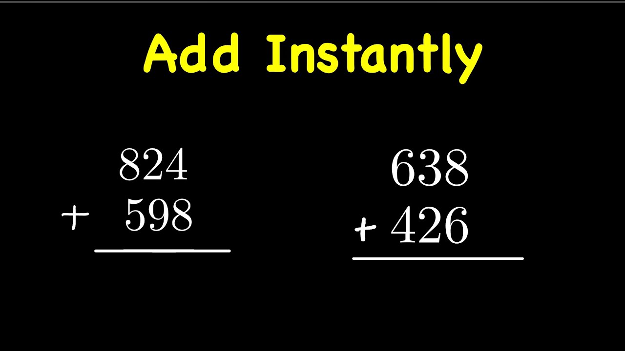 Addition in your head No calculator