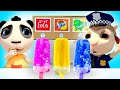 Ice Cream Challenge for Kids | Panda vs Cop Jhonny | Funny Short Stories For Children | Cartoon