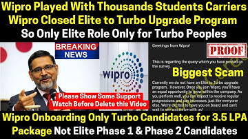 Wipro Biggest Scam Played with 10000+ Candidates Carriers Only Turbo Onboarded Not Elite for 3.5 LPA