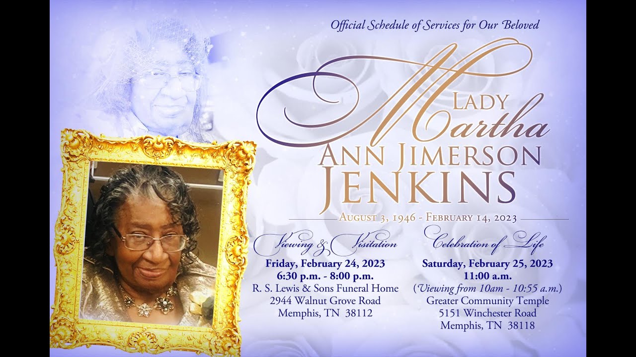 Celebration of life for lady martha ann jimerson jenkins youtube