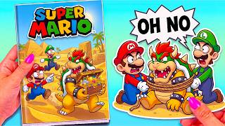 💖Paper Mario DIY💖 Criminal Hunt Challenge… Can Mario Catch Bowser?! | Game Book 슈퍼 마리오 책 게임