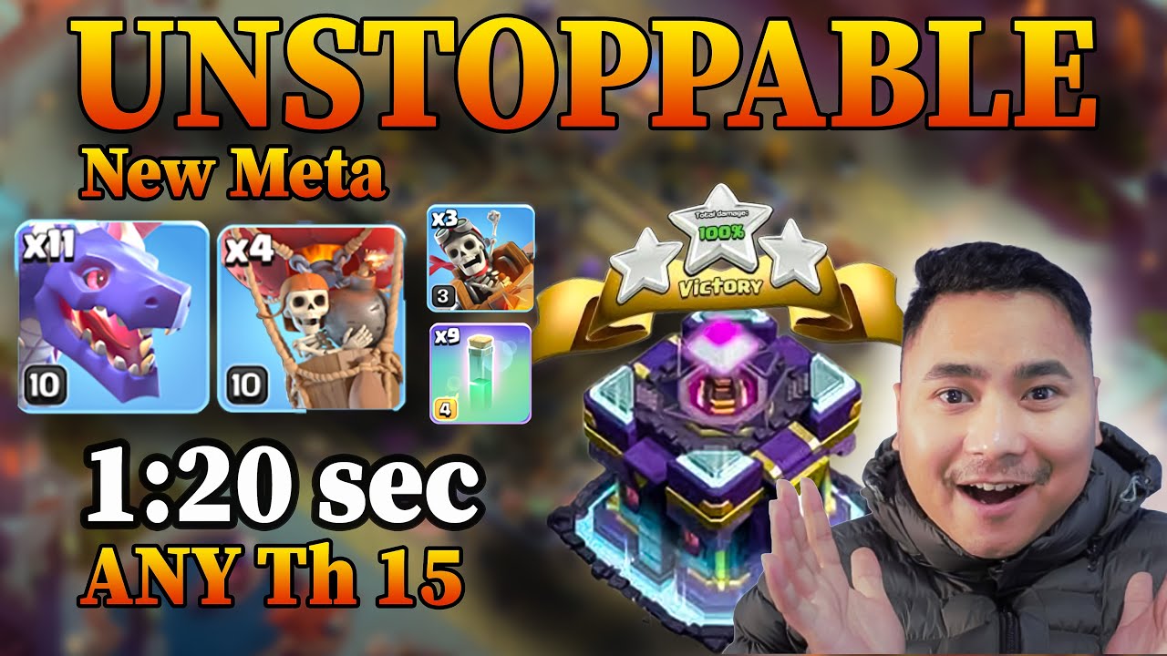 RC CHARGE Mass DRAGONS at TH15 is SIMPLE and BROKEN | Clash of Clans Attack Strategy