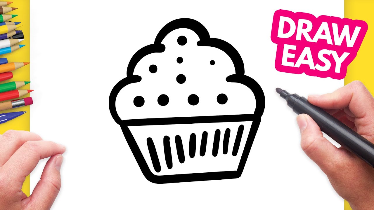 How to Draw a CUPCAKE | Step-by-Step Drawing Tutorial - YouTube