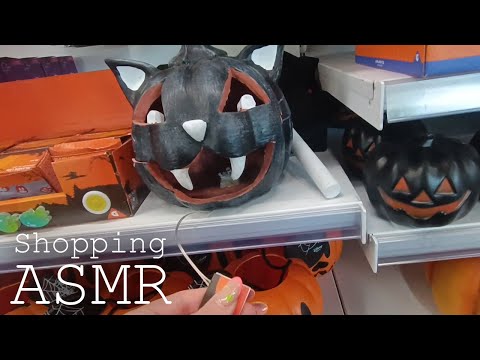 ASMR Halloween Shopping in France (🎧 soft spoken/whisper Voiceover, fluffy mic)