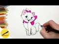 How to Draw Marie from The Aristocats Step by Step - Drawing for Children Lesson