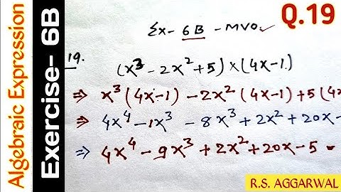 Exercise- 6B | Qus- 19 | Class 8 | Operations On Algebraic Expressions | R S AGGARWAL  #mvo #algebra