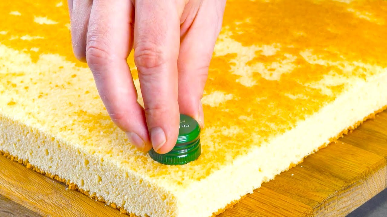Drücke einen herkömmlichen Schraubverschluss in Kuchen – toller Effekt!