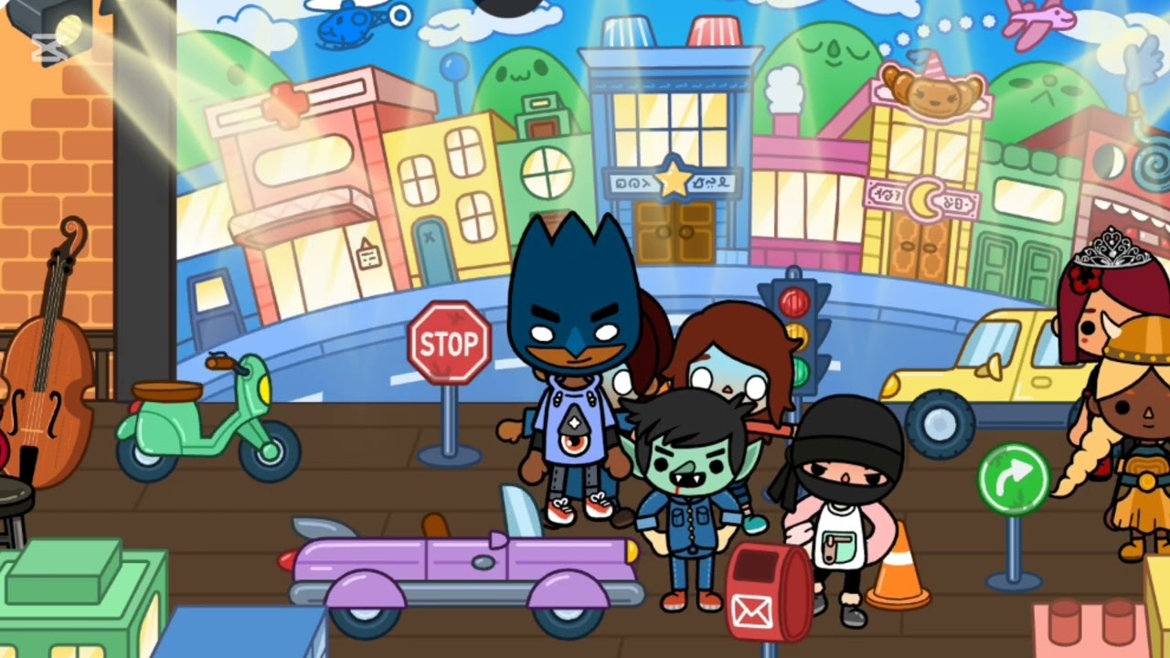 Toca Boca Theater  | Princess & Viking Inside a Movie! Superhero Saves the Girls