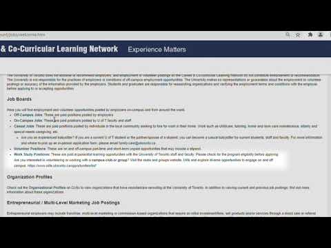Using the CLNx: Navigating job boards – University of Toronto