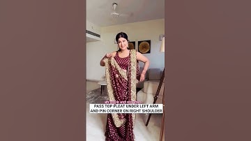 ✨ Heavy Border Saree Hack 💃 | Trending Drape Style You Must Try | Saree Draping Tutorial 👑 #Shorts