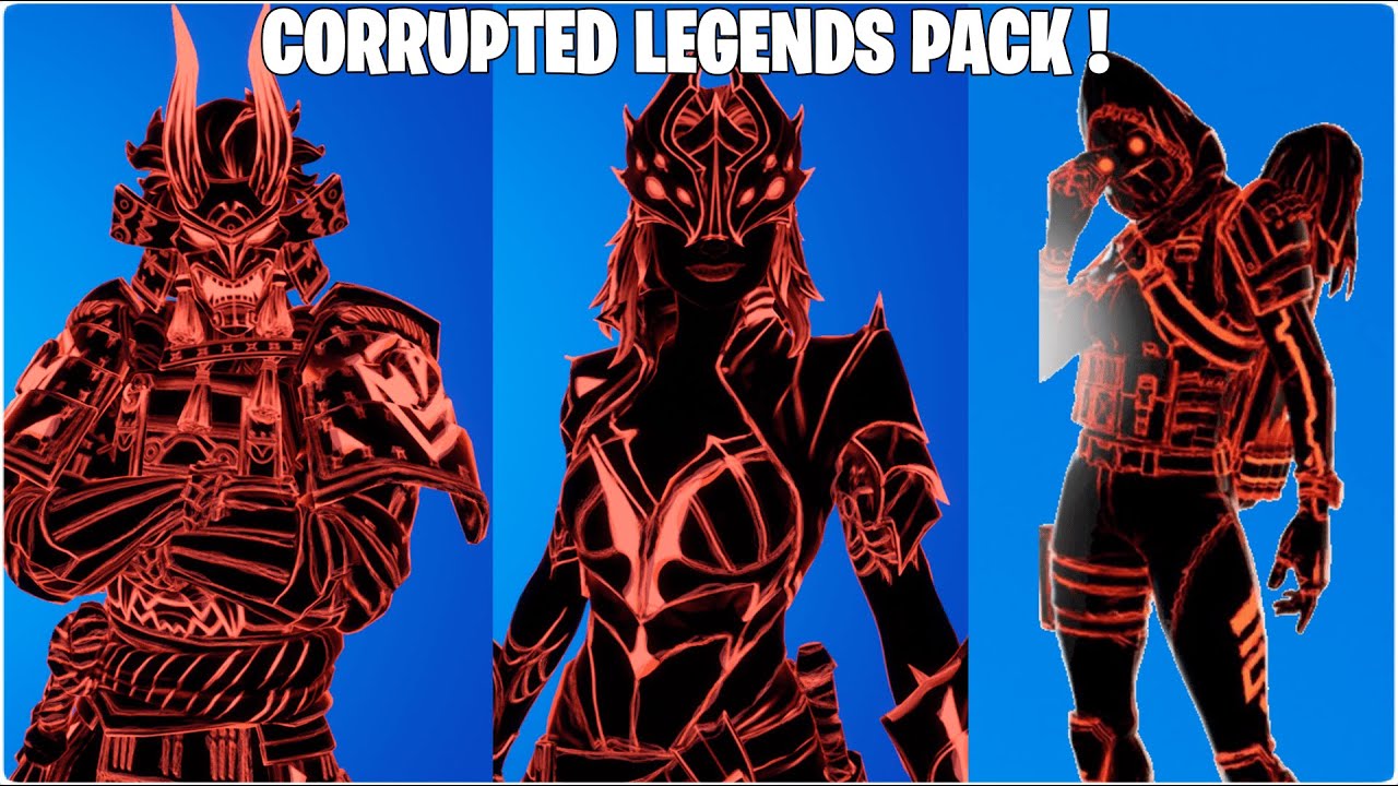LEAKED "CORRUPTED LEGENDS PACK" SKINS GAMEPLAY ! Fortnite Battle