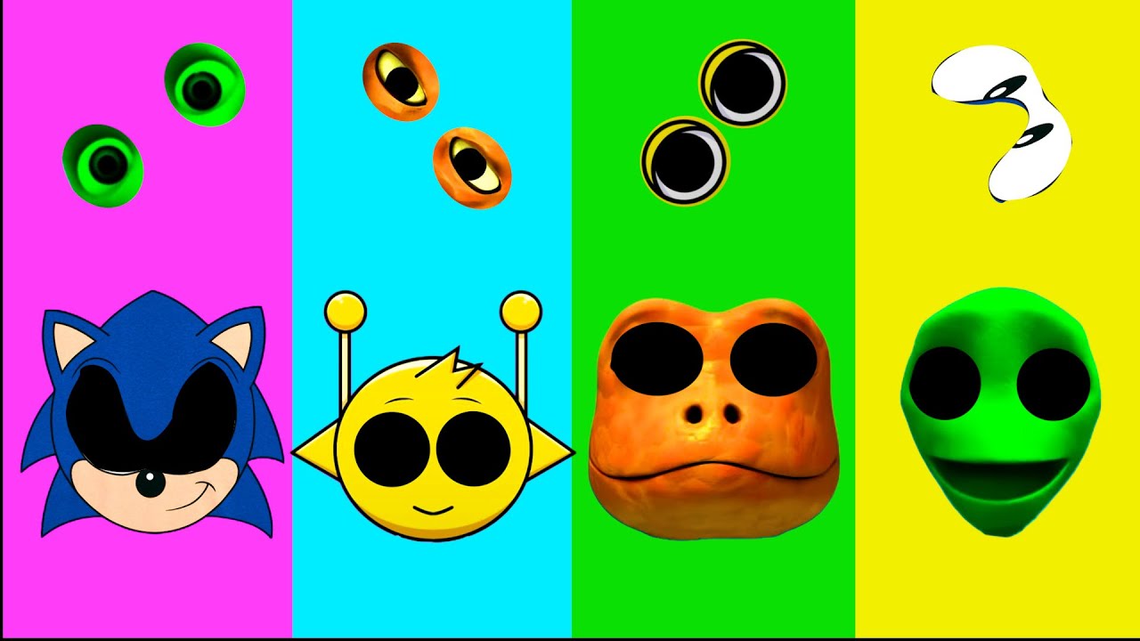 Funny Wrong eyes👀 Sonic Vs Sprunki Vs Patila Vs Green Alien