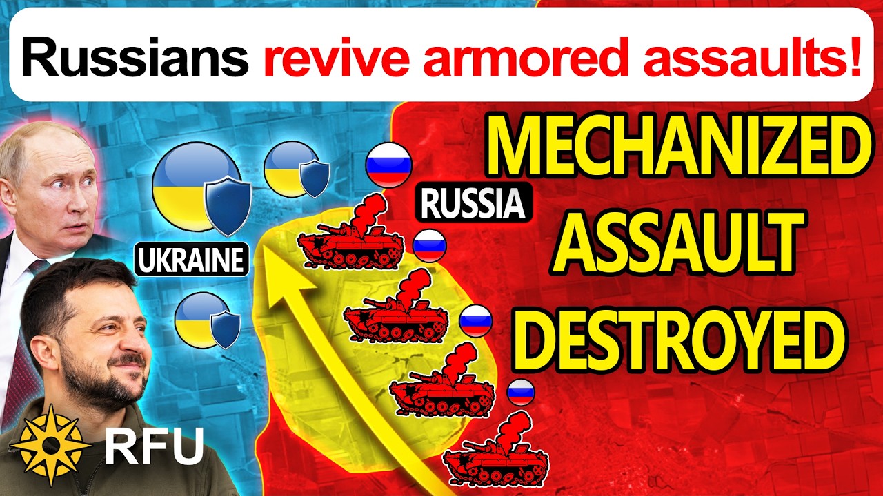 ⁣Russia revives mechanized assaults as one of the first attacks is destroyed.