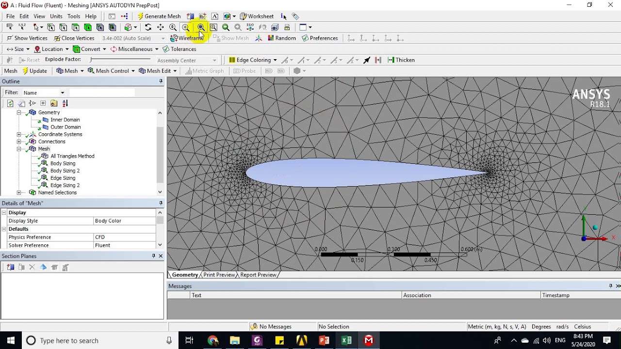 Turbulent Flow Around Naca 0012 Airfoil Ansys Fluent step #2 Mesh شرح ...