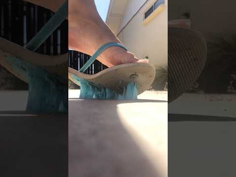 Sticky leftovers.. AMSR Gum under my Havaianas