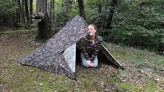 Solo Wild Camping in the UK | Woodland Tarp Shelter