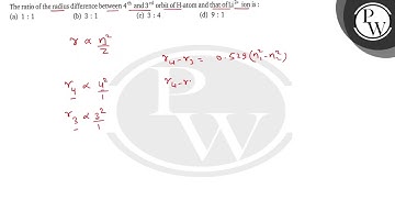 The ratio of the radius difference between 4^th and 3^rd orbit of H-atom and that of Li^2+ ion is...