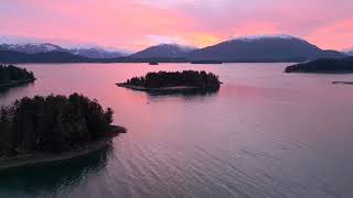 winter solstice sunrise in Juneau, Alaska