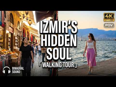 Izmir, Türkiye | Kemeraltı → Konak Plajı | Plaj Yürüyüş Turu 4K