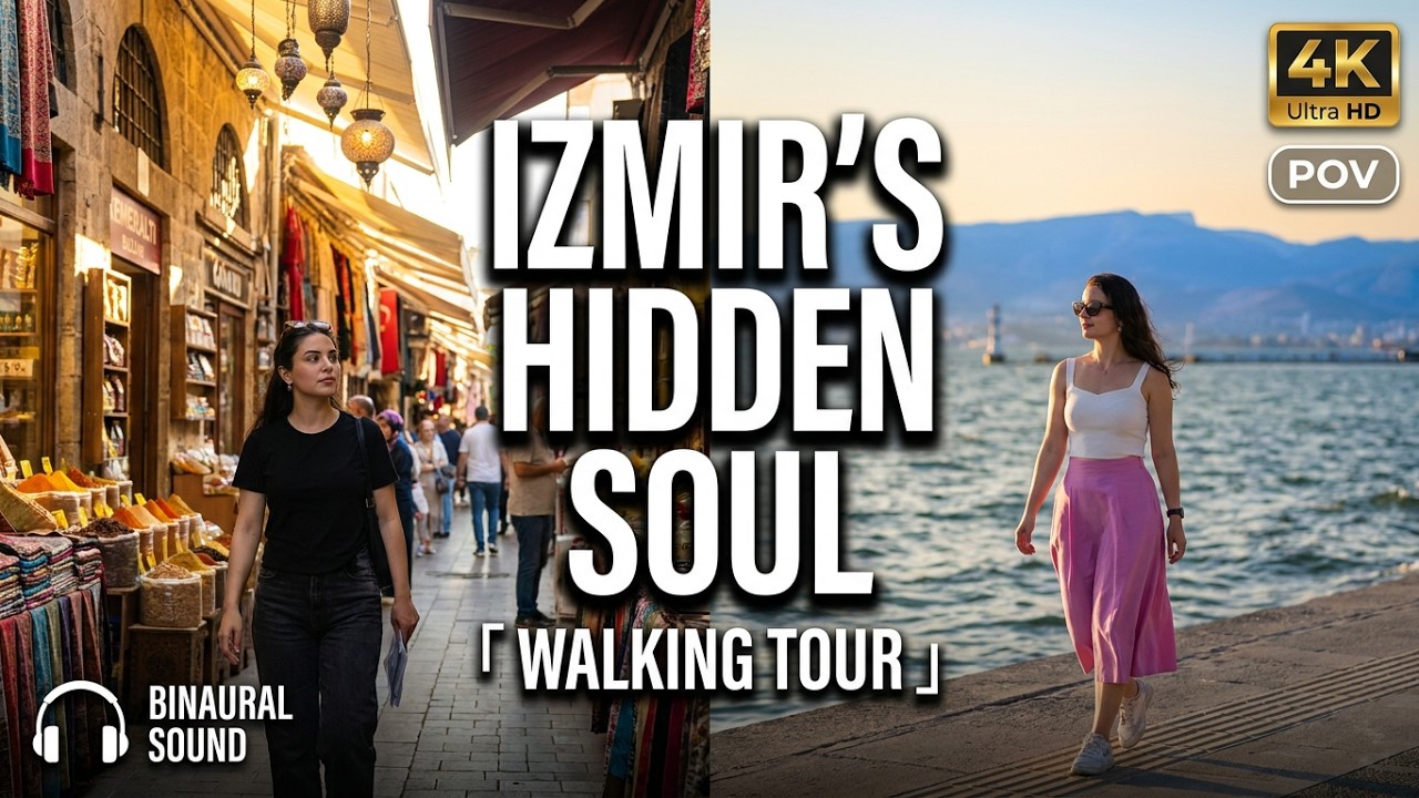 Izmir, तुर्किये | Kemeraltı → Konak बीच | समुद्र तट की सैर 4K