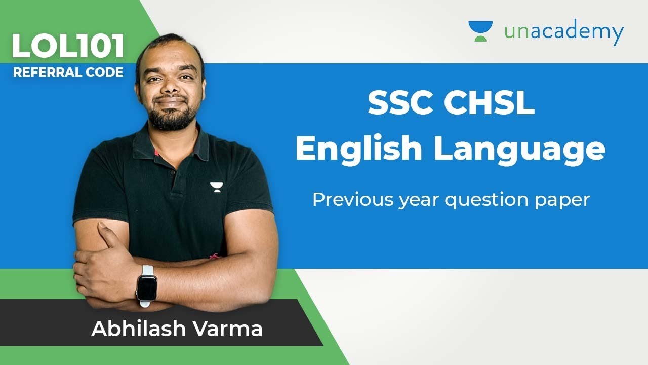 CHSL English - Previous Year Paper Discussion | Abhilash Varma | Unacademy Kannada