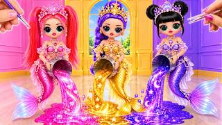 DIY Pink Vs Purple Vs Yellow Mermaid | KPop Demon Hunters Turn Into A Mermaid! screenshot 3