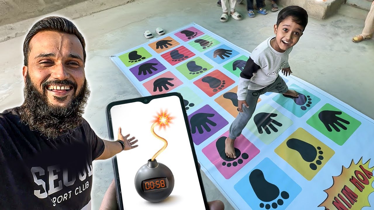 Playing Hopscotch Game With Family 😍