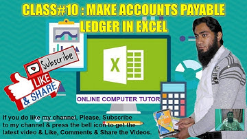 Class#10 ll EXCEL ll Make Accounts Payable Ledger in Urdu - Hindi