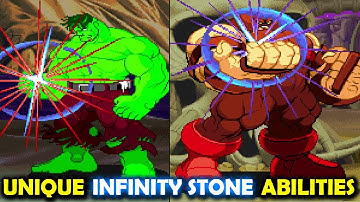 All Unique Character Abilities from Infinity Gems - Marvel Super Heroes - Fighting Collection