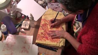 Stenciling onto Fabric with the Paisley Floral Repeat Stencil