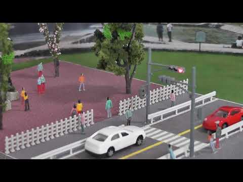 Nゲージ模型交通信号機　直線道路用　音響信号機