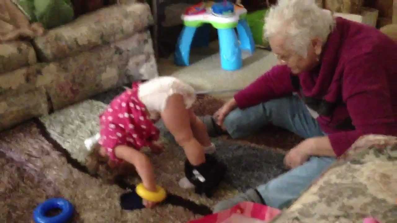 Grammy Tries To Change Bella's Diaper! OMG TOO FUNNY!!! - YouTube