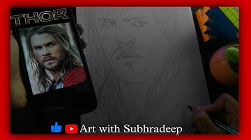 How To Draw THOR, Step by Step Outline Tutorial for beginners