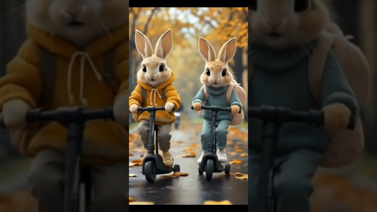 rabbit riding. trending song pipio pio. 