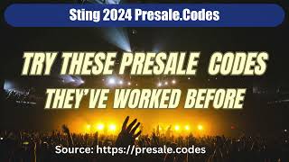 Sting presale codes 2024