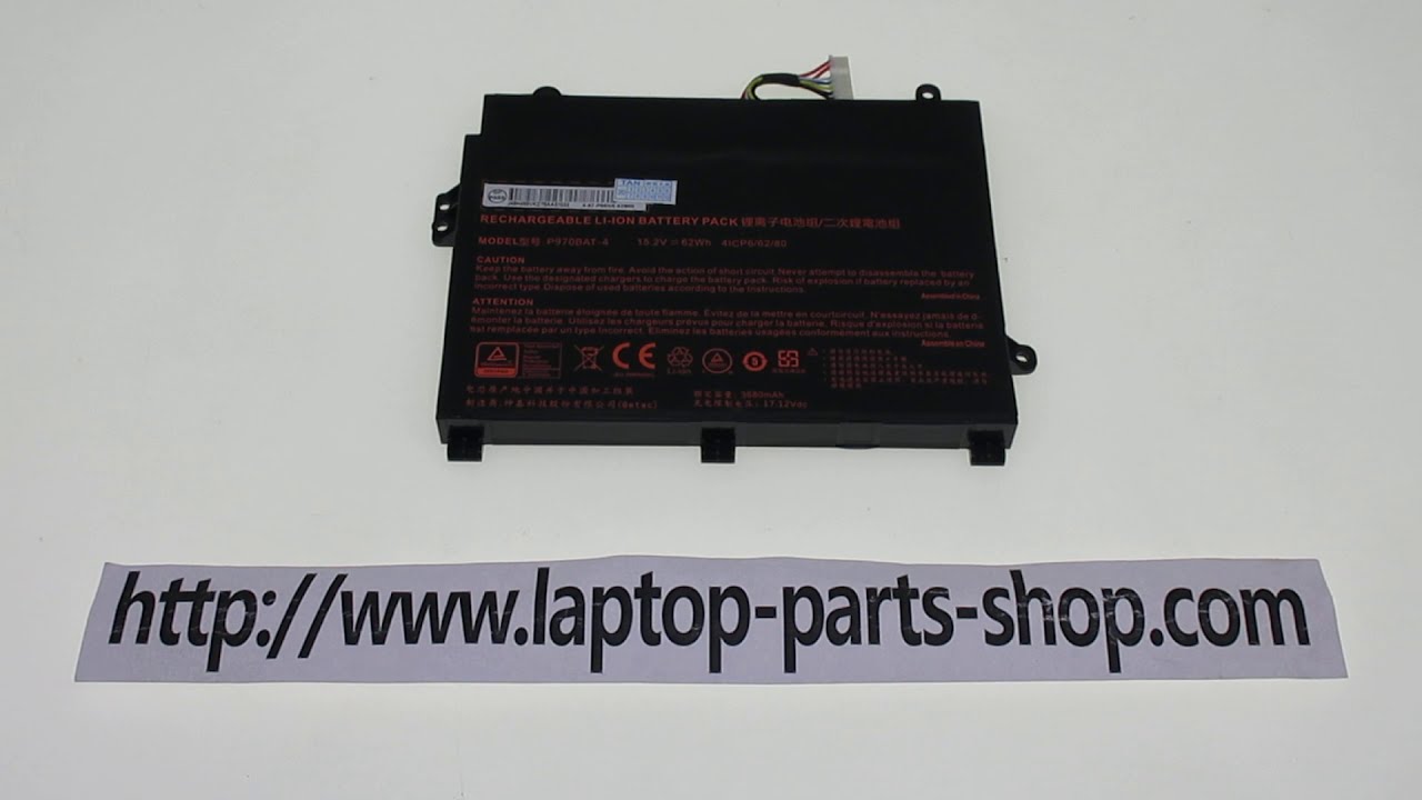 P970BAT-4 Batterie De Remplacement Pour Ordinateur Portable Schenker Key 16 17 Clevo P960 P960EN-K Medion Erazer X17801 Sager NP2950 NP2952 NP8955 NP8973 NP8978 Mifcom SG6/SG7 I7 Series(15.2V 62Wh