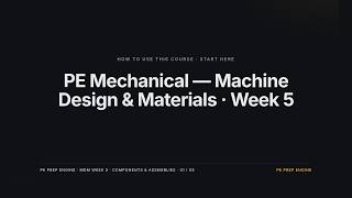 Components & Assemblies — MDM Week 5 Course Intro — PE Mechanical (Start Here)