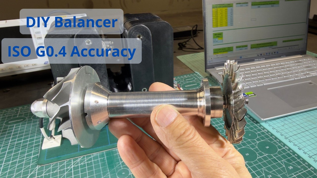 Reaching ISO G0.4 Balancing Accuracy with a DIY Balancer, Turbine Project part 4