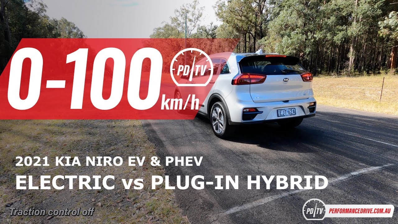 2021 Kia Niro (EV vs PHEV) 0-100km/h & engine sound