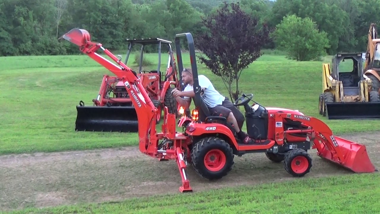 2012 KUBOTA BX25 4X4 TRACTOR WITH LOADER AND BACKHOE - YouTube