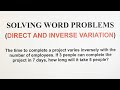 Direct and Inverse Variation Quiz