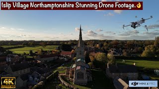 Beautiful Islip Village Northamptonshire Aerial Views Drone 4K