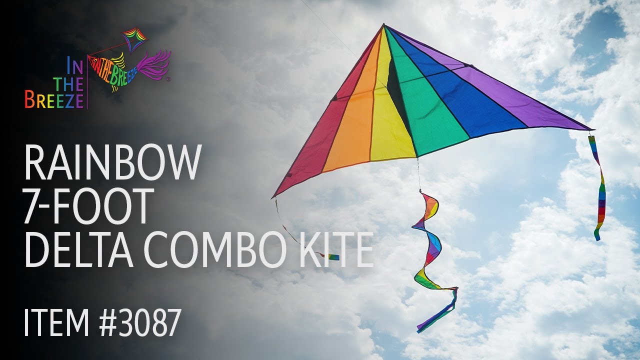 Rainbow 7Foot Delta Combo Kite Wholesale Kites In the Breeze YouTube