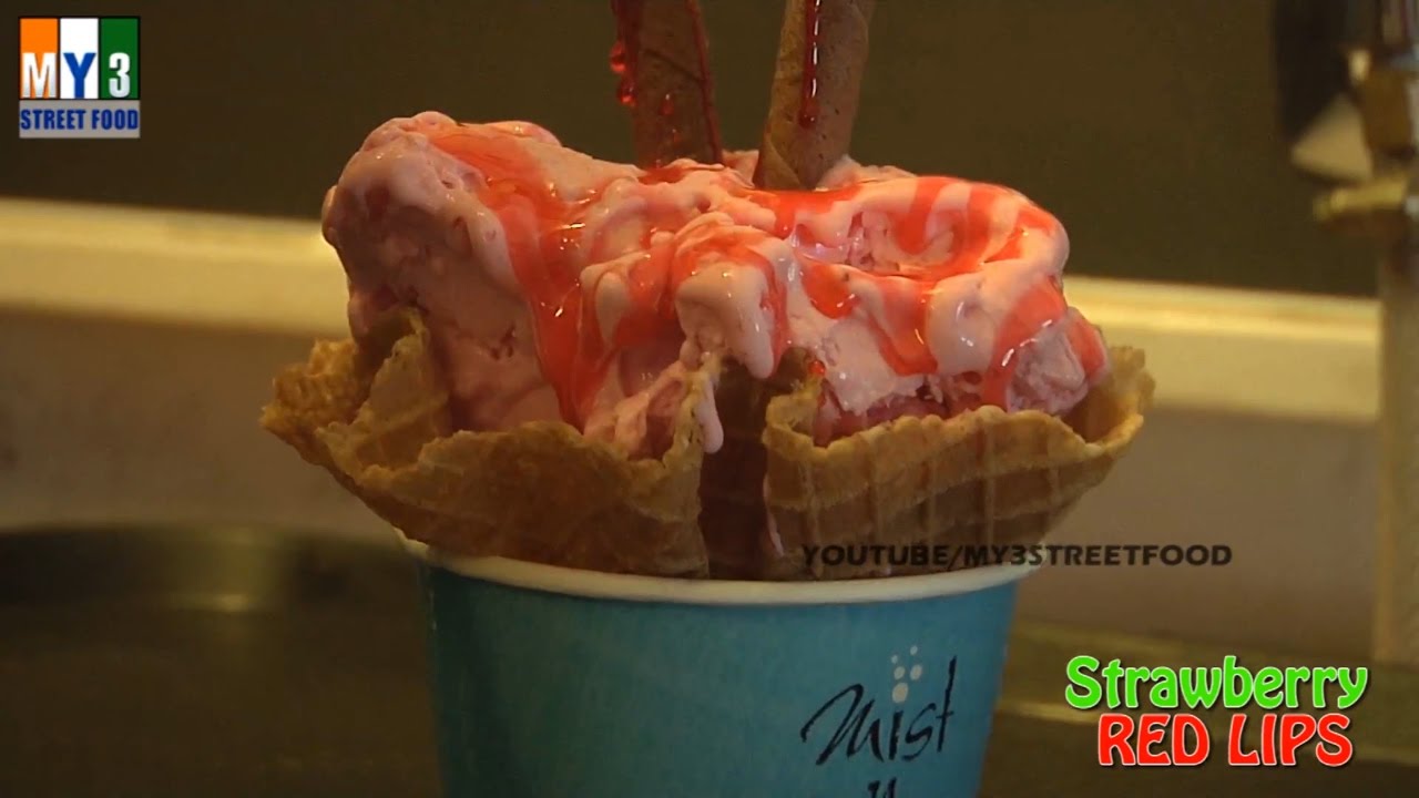 Strawberry Red Lips New Style Of Making ice cream Super Tasty Ice