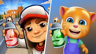 Subway Surfers VS Talking Tom Gold Run, Subway Surfers Cartoon Game, Gameplay Adventure Subway Break screenshot 4