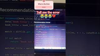 Machine Learning: FastAPI Error debug #datascience #machinelearning #ai #python #viralshorts #howto