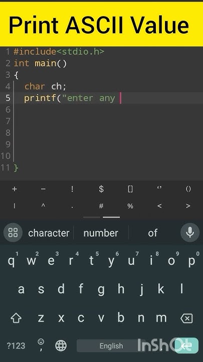 How to Print ASCII Value in C - YouTube
