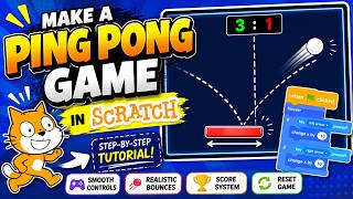 How to make a ping pong game in scratch | Step-by-Step Tutorial for Beginners