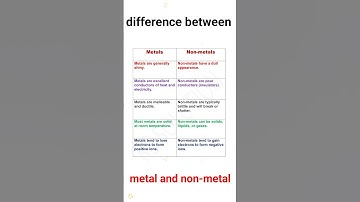 different between metal and non metal